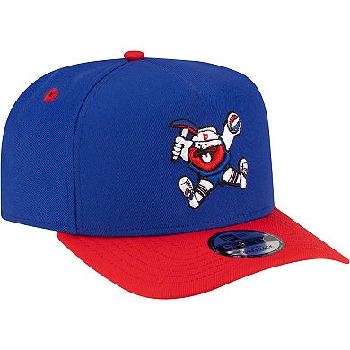Men's New Era Royal/Red Denver Nuggets 80s Throwback A-Frame 9FIFTY Snapback Hat