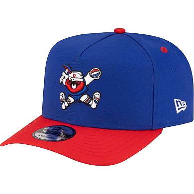 Men's New Era Royal/Red Denver Nuggets 80s Throwback A-Frame 9FIFTY Snapback Hat