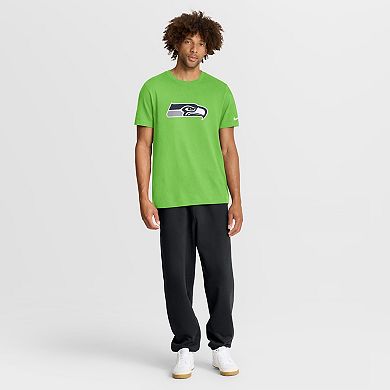 Men's Nike Neon Green Seattle Seahawks Essential Logo T-Shirt