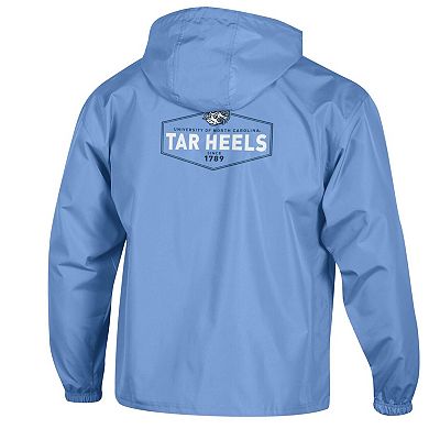 Men's Champion Carolina Blue North Carolina Tar Heels Delay Packable Half-Zip Jacket