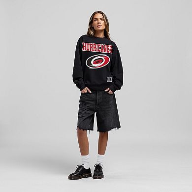 Women's Mitchell & Ness Black Carolina Hurricanes Core Oversized Sweatshirt