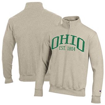Men's Champion Cream Ohio Bobcats Established Date Quarter-Zip Pullover