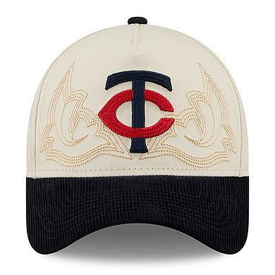 Men's New Era Stone Minnesota Twins Western Stitch 9FORTY A-Frame Adjustable Hat