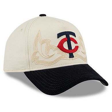 Men's New Era Stone Minnesota Twins Western Stitch 9FORTY A-Frame Adjustable Hat