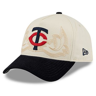 Men's New Era Stone Minnesota Twins Western Stitch 9FORTY A-Frame Adjustable Hat