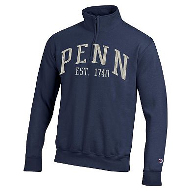 Men's Champion Navy Pennsylvania Quakers Established Date Quarter-Zip Pullover