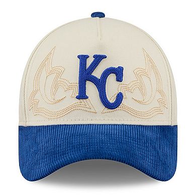 Men's New Era Stone Kansas City Royals Western Stitch 9FORTY A-Frame Adjustable Hat