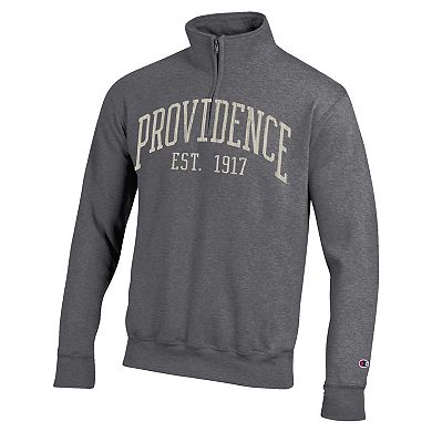 Men's Champion Heather Gray Providence Friars Established Date Quarter-Zip Pullover