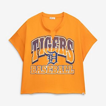 Women's '47 Orange Detroit Tigers Plus Size Win Big Oversized Notch-Neck T-Shirt