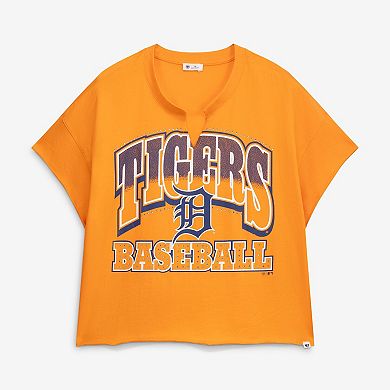 Women's '47 Orange Detroit Tigers Plus Size Win Big Oversized Notch-Neck T-Shirt