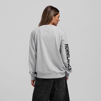 Women's Mitchell & Ness Heather Gray Carolina Hurricanes Core 3-Hit Oversized Sweatshirt