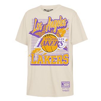 Youth Mitchell & Ness Natural Los Angeles Lakers Hardwood Classics Retro Vibe T-Shirt