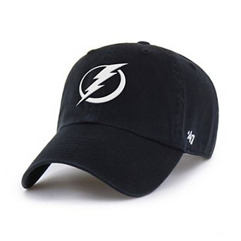 Men's '47 Black Tampa Bay Lightning Logo Clean Up Adjustable Hat