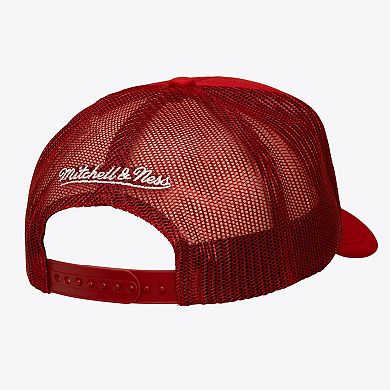 Men's Mitchell & Ness Red Detroit Red Wings Head Coach Trucker Adjustable Hat