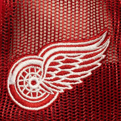 Men's Mitchell & Ness Red Detroit Red Wings Head Coach Trucker Adjustable Hat