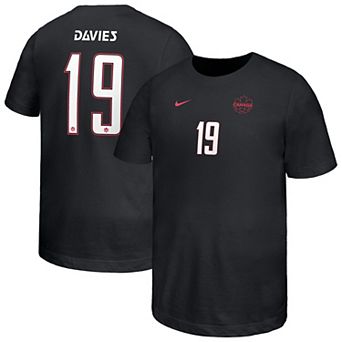 Youth Nike Alphonso Davies Black Canada Soccer Away Player Name & Number T-Shirt