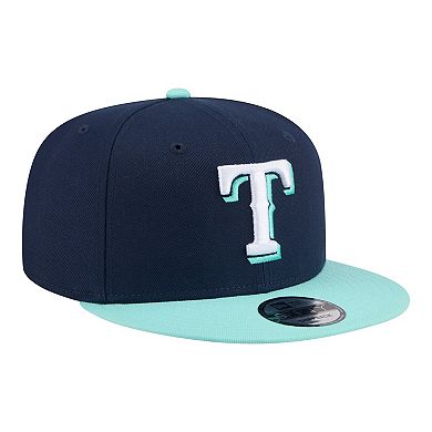 Men's New Era Navy/Turquoise Texas Rangers Two-Tone Color Pack 9FIFTY Snapback Hat