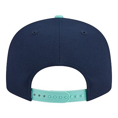 Men's New Era Navy/Turquoise Texas Rangers Two-Tone Color Pack 9FIFTY Snapback Hat