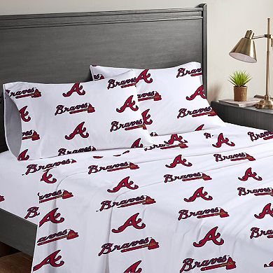 Pegasus Atlanta Braves Four-Piece Full Sheet Set