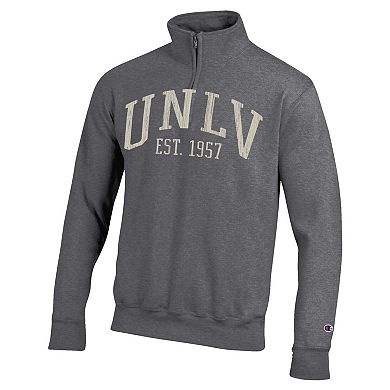 Men's Champion Heather Gray UNLV Rebels Established Date Quarter-Zip Pullover