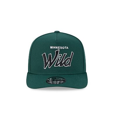 Men's New Era Green Minnesota Wild Script A-Frame 9FIFTY Snapback Hat