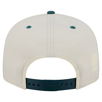 Men's New Era Cream Philadelphia Eagles Oversized Slogan 9FIFTY Snapback Hat