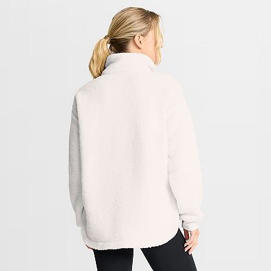 Women's Fanatics White Pittsburgh Penguins Rush Sherpa Half-Snap Pullover