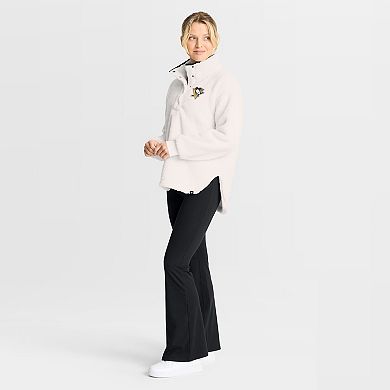 Women's Fanatics White Pittsburgh Penguins Rush Sherpa Half-Snap Pullover