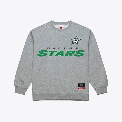 Men's Mitchell & Ness Heather Gray Dallas Stars Core Wordmark Fleece Sweatshirt