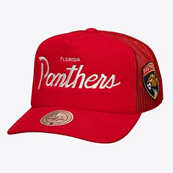 Men's Mitchell & Ness Red Florida Panthers Head Coach Trucker Adjustable Hat
