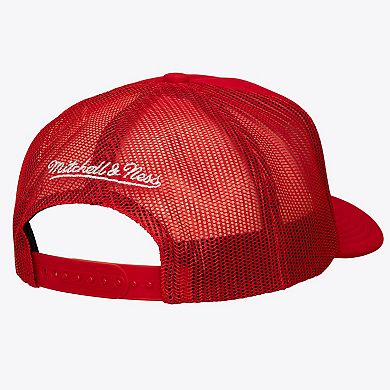 Men's Mitchell & Ness Red Florida Panthers Head Coach Trucker Adjustable Hat