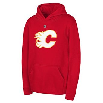 Youth Outerstuff Red Calgary Flames Primary Logo Pullover Hoodie