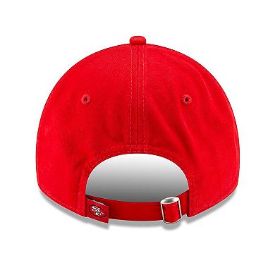 Men's New Era Scarlet San Francisco 49ers 80th Anniversary Throwback Side Patch 9TWENTY Adjustable Hat