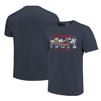 Women's Denim Arizona Wildcats Comfort Colors Campus Drawing Mom T-Shirt