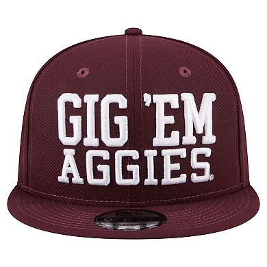 Men's New Era Maroon Texas A&M Aggies Go Team 9FIFTY Snapback Hat