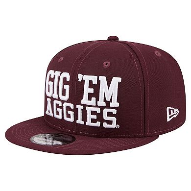 Men's New Era Maroon Texas A&M Aggies Go Team 9FIFTY Snapback Hat