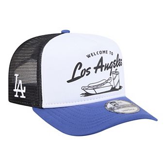 Men's New Era White/Royal Los Angeles Dodgers Foodie A-Frame 9FIFTY Trucker Snapback Hat