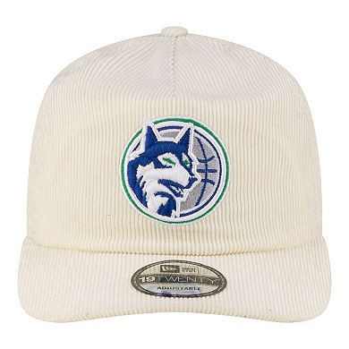 Men's New Era White Minnesota Timberwolves 19TWENTY 80s Chrome Corduroy Adjustable Hat