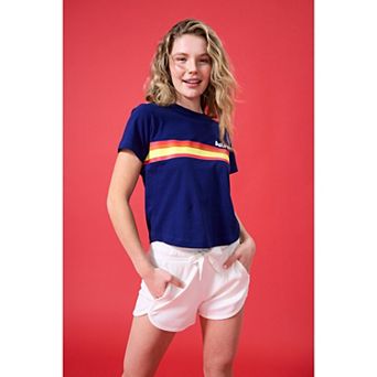 Women's Terez Navy Houston Astros Stripe Logo T-Shirt