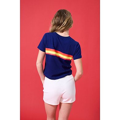 Women's Terez Navy Houston Astros Stripe Logo T-Shirt