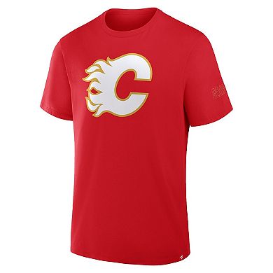 Men's Fanatics Red Calgary Flames Hat Trick Legacy T-Shirt
