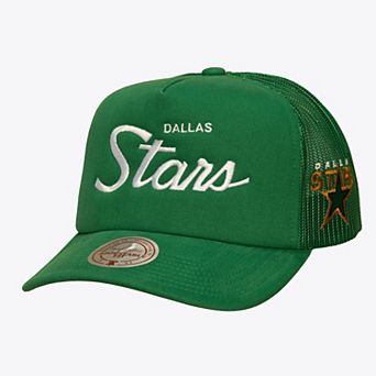Men's Mitchell & Ness Kelly Green Dallas Stars Head Coach Trucker Adjustable Hat