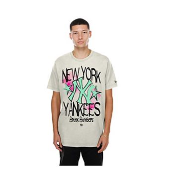 Men's New Era Cream New York Yankees Lifestyle Punk Core T-Shirt