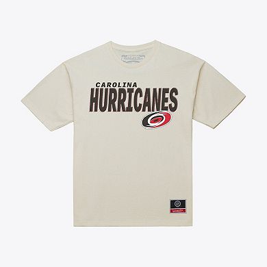 Men's Mitchell & Ness Cream Carolina Hurricanes Core Plus T-Shirt