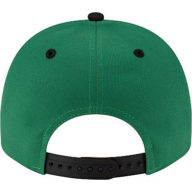 Men's New Era Kelly Green/Black Boston Celtics 80s Throwback A-Frame 9FIFTY Snapback Hat