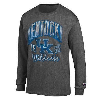 Men's Champion Heather Charcoal Kentucky Wildcats Bold Long-Sleeve T-Shirt