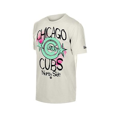 Men's New Era Cream Chicago Cubs Lifestyle Punk Core T-Shirt