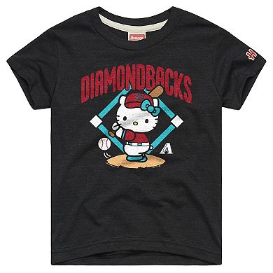 Youth Homage Charcoal Arizona Diamondbacks Hello Kitty x MLB Tri-Blend T-Shirt