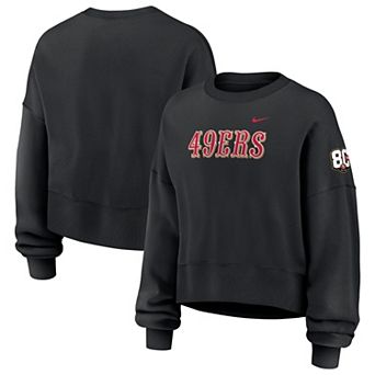 Women's Nike Black San Francisco 49ers 80th Anniversary Phoenix Oversized Tri-Blend Sweatshirt