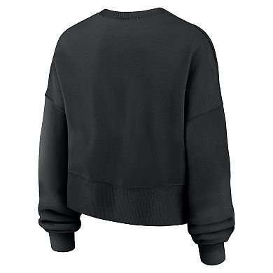 Women's Nike Black San Francisco 49ers 80th Anniversary Phoenix Oversized Tri-Blend Sweatshirt